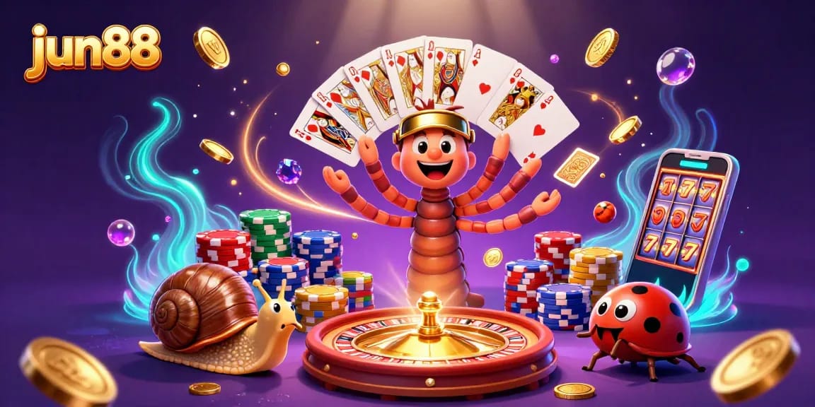 Experience thrilling gameplay at jun88 with a lively dealer, gracious high-roller, and vibrant casino elements.