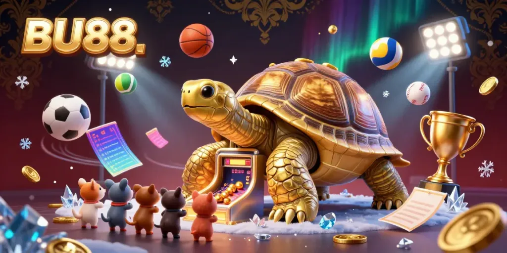 Experience thrilling gameplay at BU88 with a vibrant scene of exciting gambling elements.