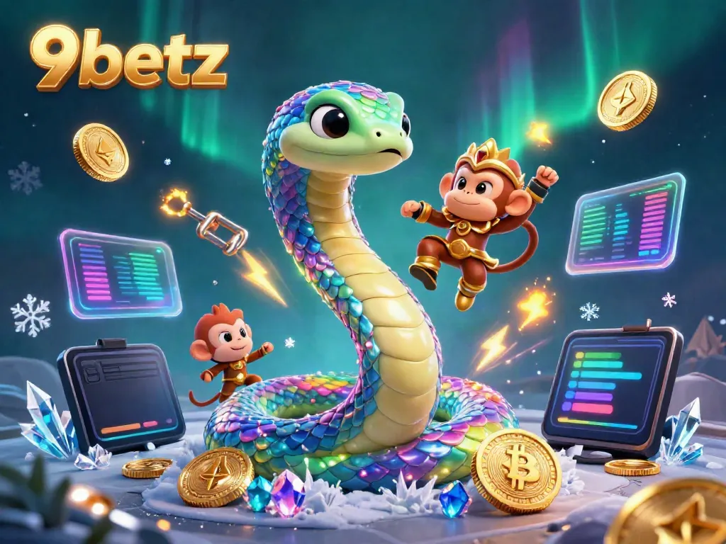 Engage in the magical world of 9betz with a vibrant 3D illustration featuring iconic gaming elements.