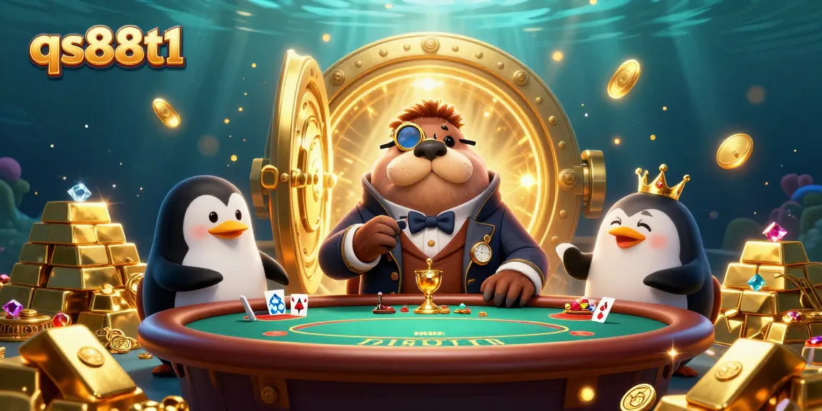 Join the excitement at qs88t1 with playful underwater poker action featuring a walrus, penguin dealer, and pufferfish.
