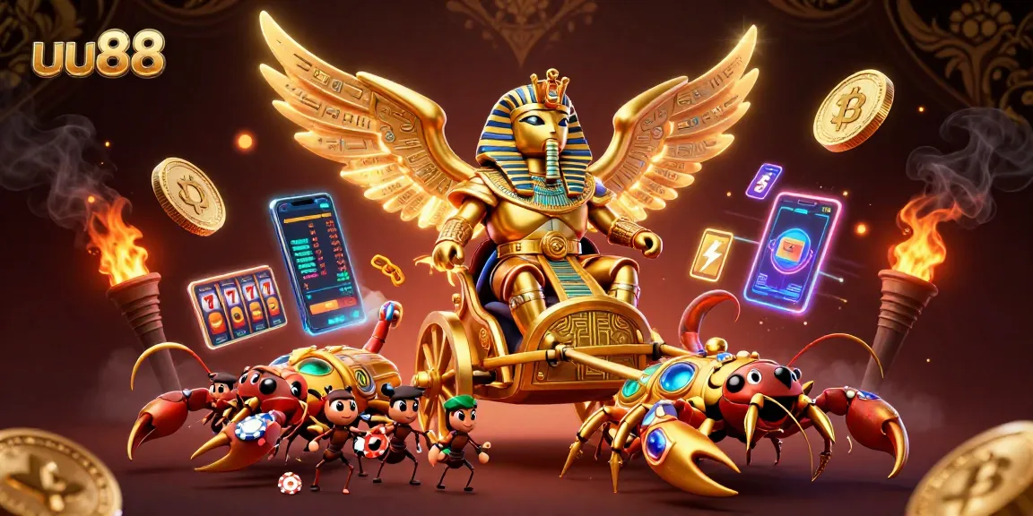 Experience thrilling entertainment at uu88 with engaging gaming elements and vibrant illustrations.