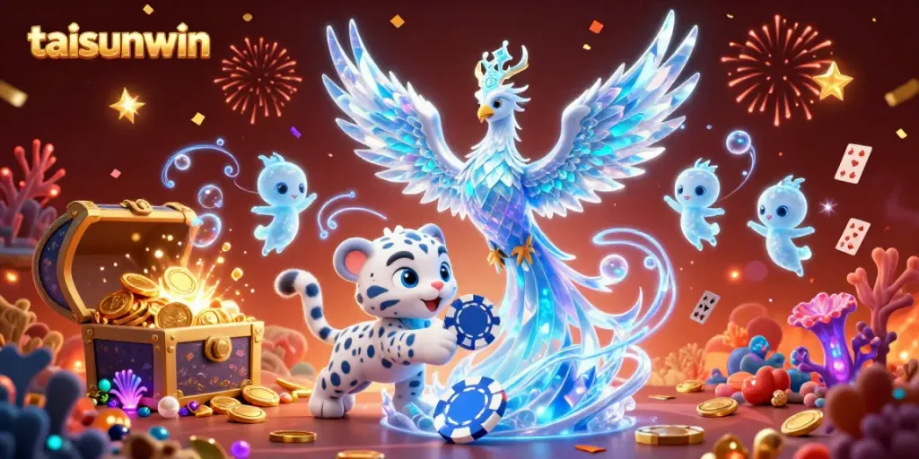 Play and win at taisunwin with vibrant 3D characters highlighting exciting casino elements.
