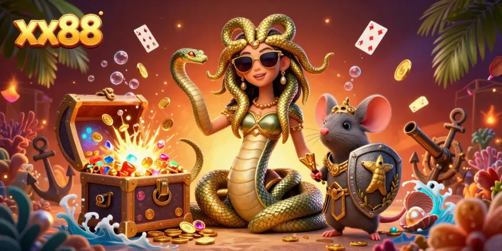 Experience thrilling gameplay at xx88 with friendly characters and rich casino elements.
