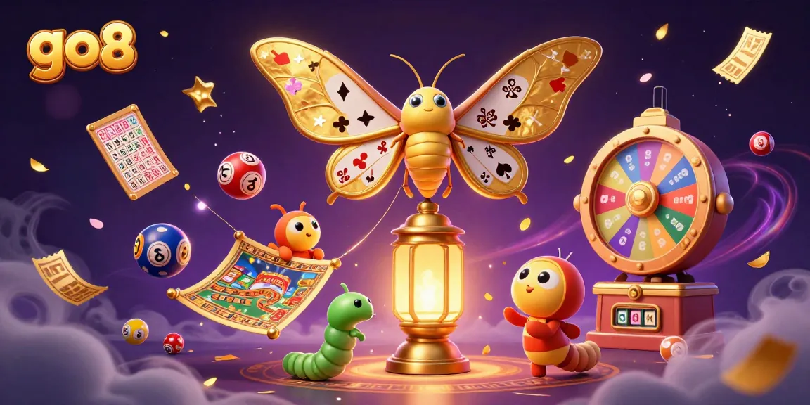 Experience excitement at go8 as a colorful atlas moth enchants with dynamic casino elements.