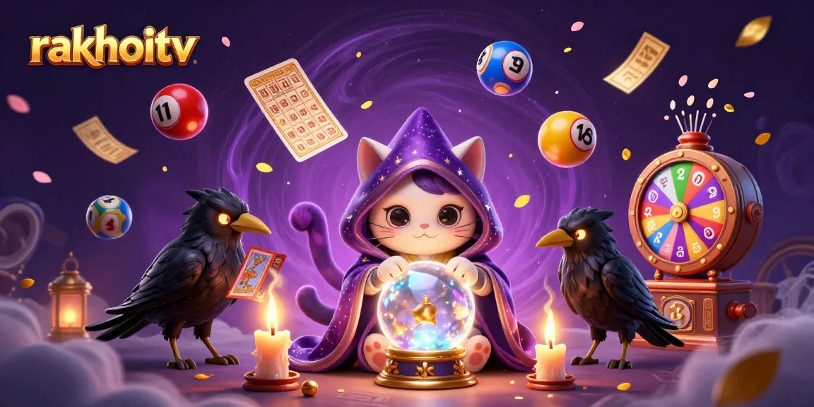 Experience the excitement of rakhoitv with a vibrant scene filled with dynamic lottery elements and mystical characters.