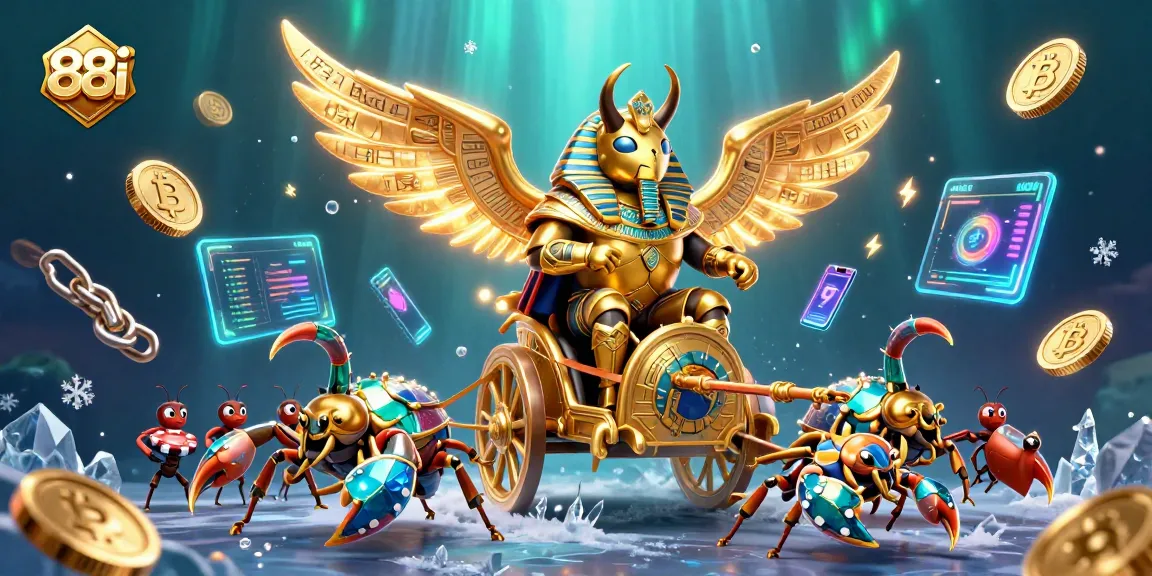 Experience thrilling gameplay at 88i with a dynamic 3D illustration featuring thrilling casino elements.