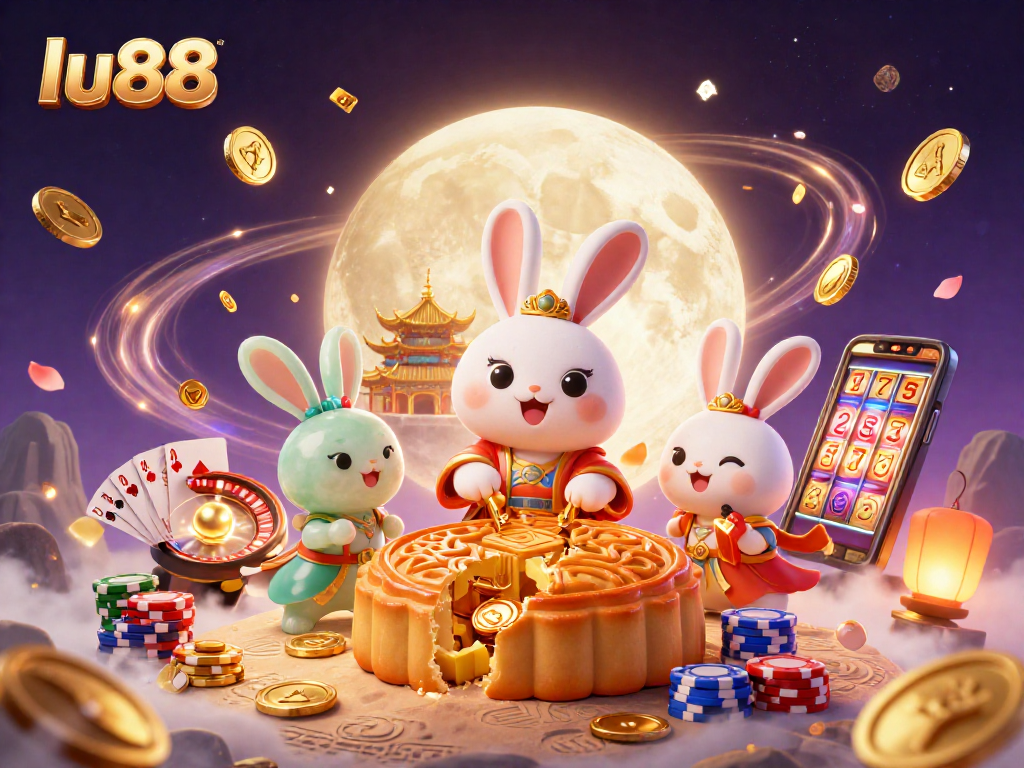 Experience thrilling gaming at lu88 with a lunar-themed casino scene featuring vibrant elements.