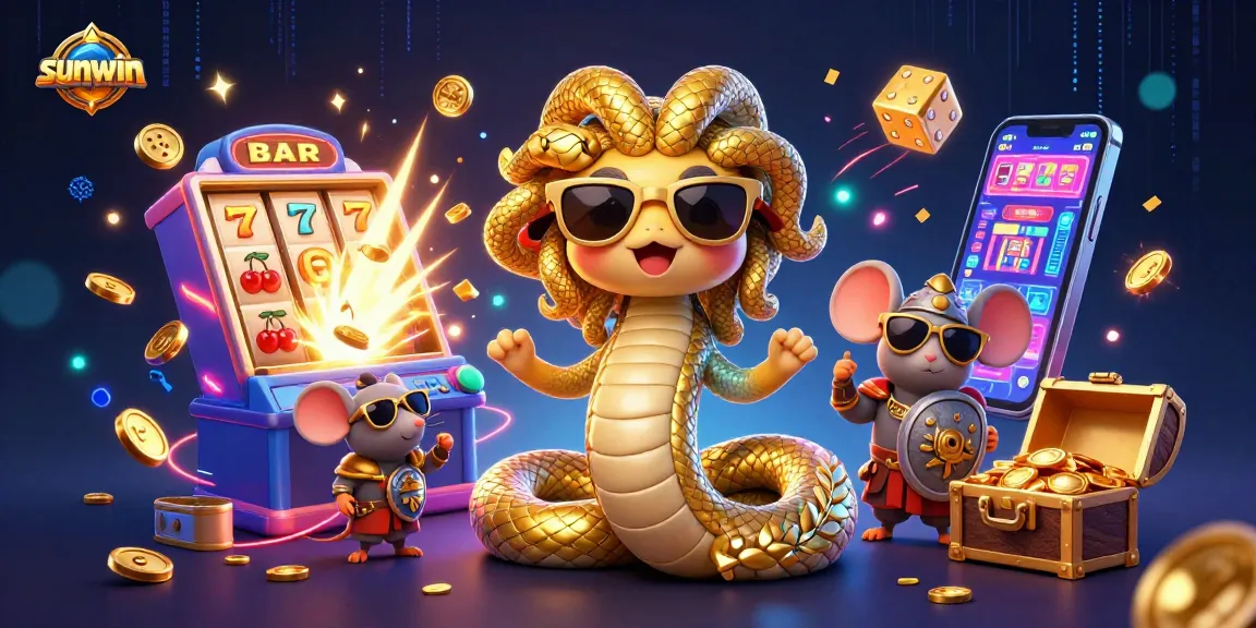 Experience the dazzling world of sunwin with Medusa and adventure in a vibrant casino scene.