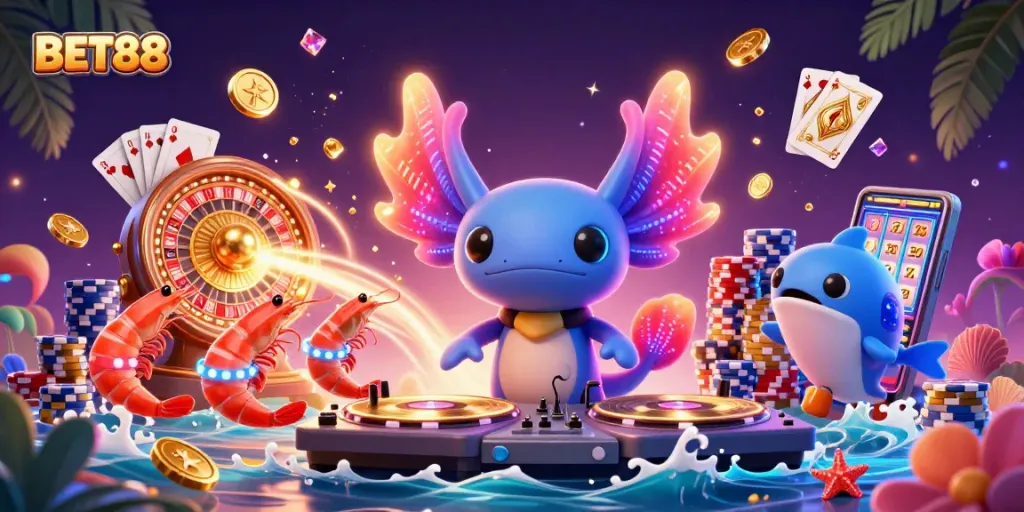 BET88 mang đến trải nghiệm slot thú vị với DJ và ánh sáng lấp lánh.