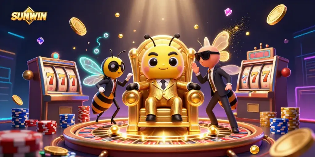 Experience thrilling wins with SUNWIN's lively casino atmosphere, featuring vibrant slot games and dynamic characters.