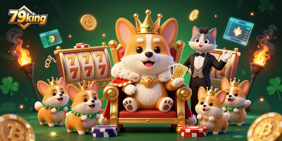 Engage in exhilarating slot games at 79king with the royal corgi character and jackpot elements.