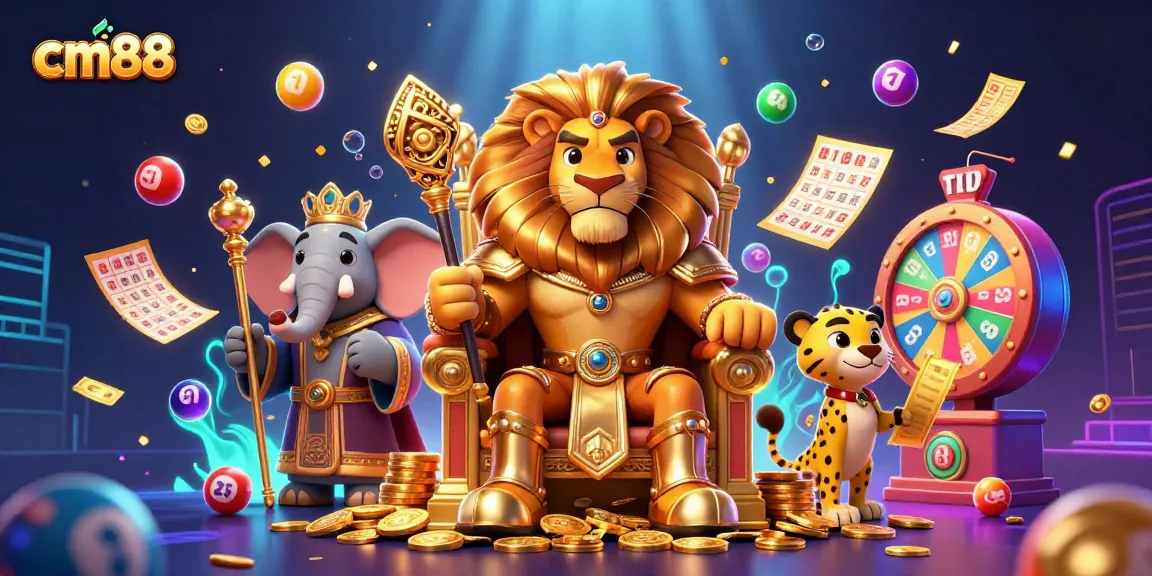 Feel the excitement of winning with cm88's vibrant casino illustration showcasing luck and fortune.