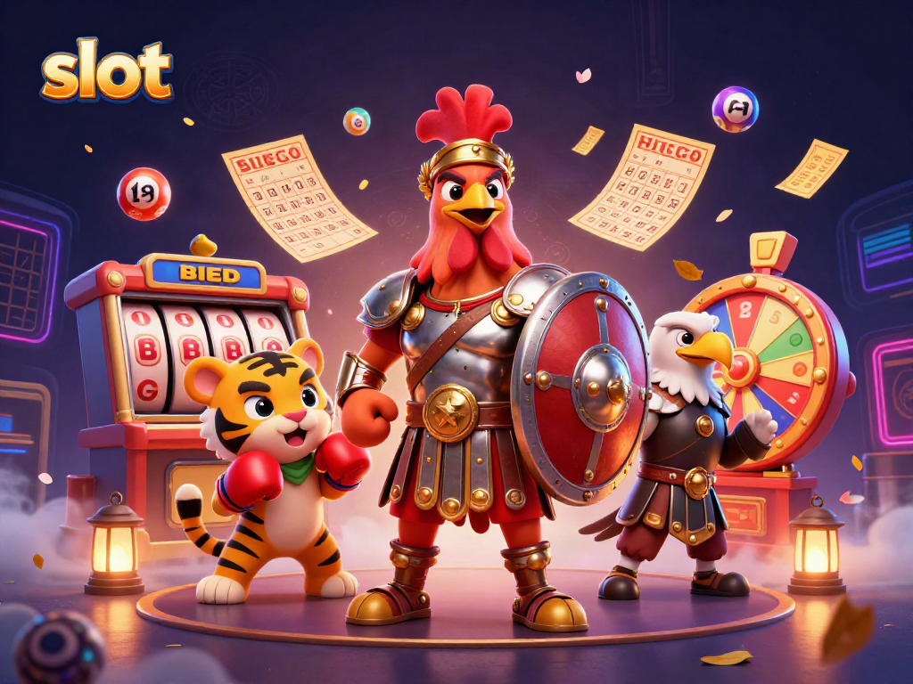 Spin the slot reels with vibrant characters and dynamic casino elements for an engaging experience.