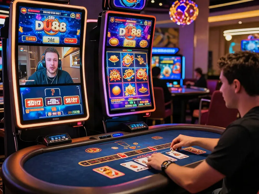 Engaging online casino experience at DU88 showcasing a user interacting with a live dealer.