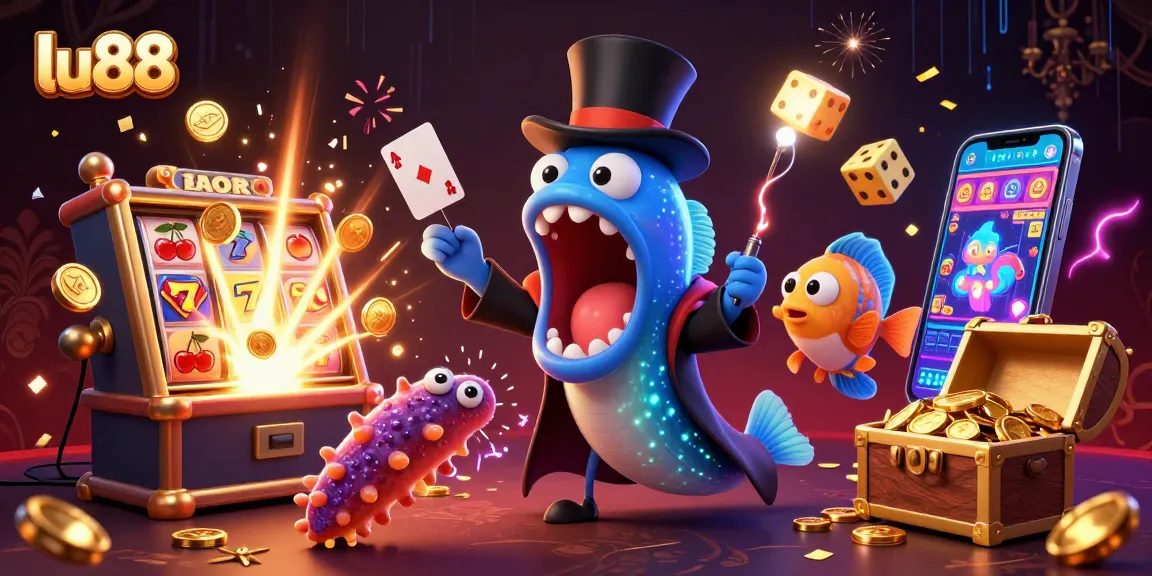 Experience the excitement of lu88 with a lively 3D casino scene featuring magical sea creatures and dynamic game elements.