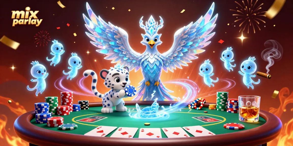 Experience the excitement of mix parlay betting in this vibrant 3D illustration, showcasing a dynamic scene of casino elements.