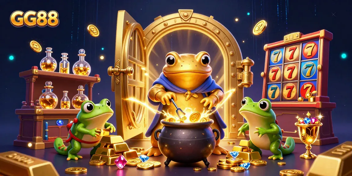 Win big with GG88 in a vibrant 3D casino realm filled with gold and jackpots.