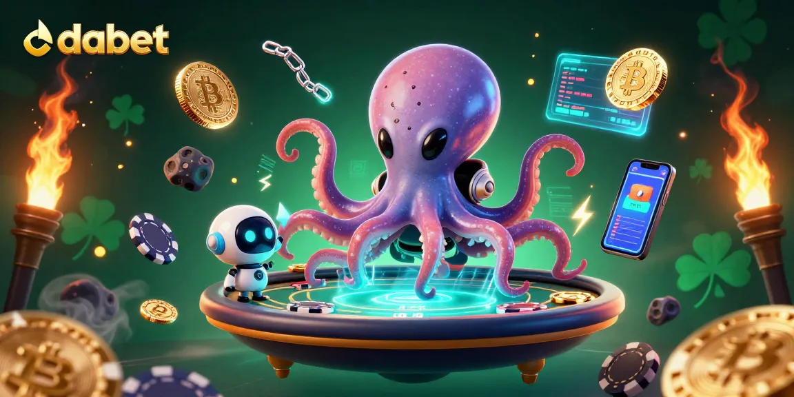 Dabet offers an exciting gaming experience at a floating poker table operated by a charming alien octopus.