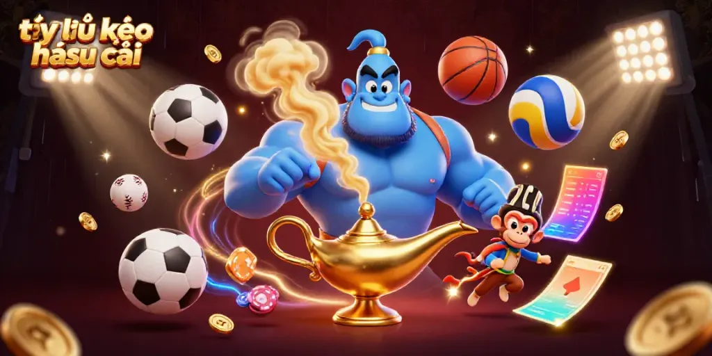 Experience the thrill of tỷ lệ kèo nhà cái with dynamic sports elements and vibrant 3D characters.