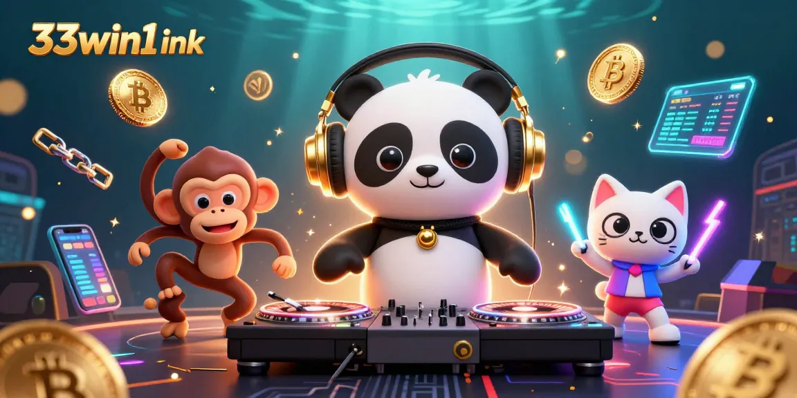 Join the thrilling fun at 33win1 ink as DJ panda spins and wins in a vibrant casino scene.