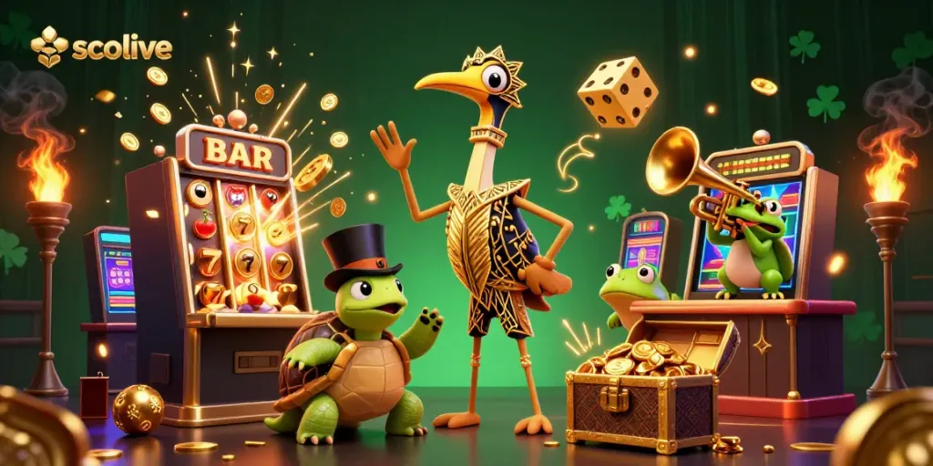 Socolive showcases thrilling casino action with a vibrant 3D illustration of fun characters and dynamic elements.