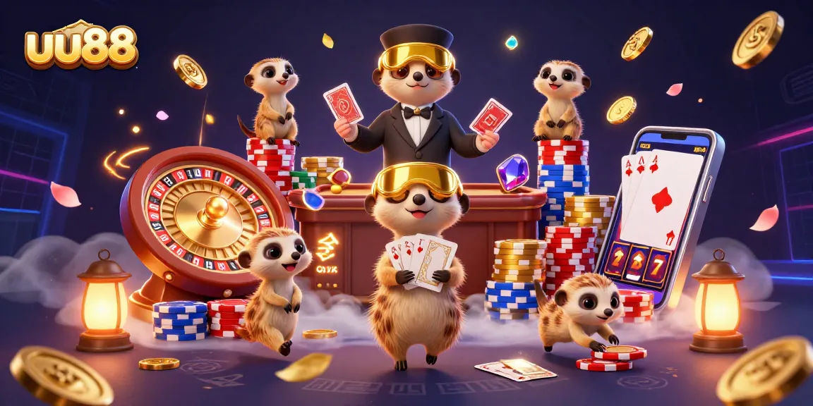 uu88 meerkats thrive in a vibrant casino, spinning roulette and winning big!