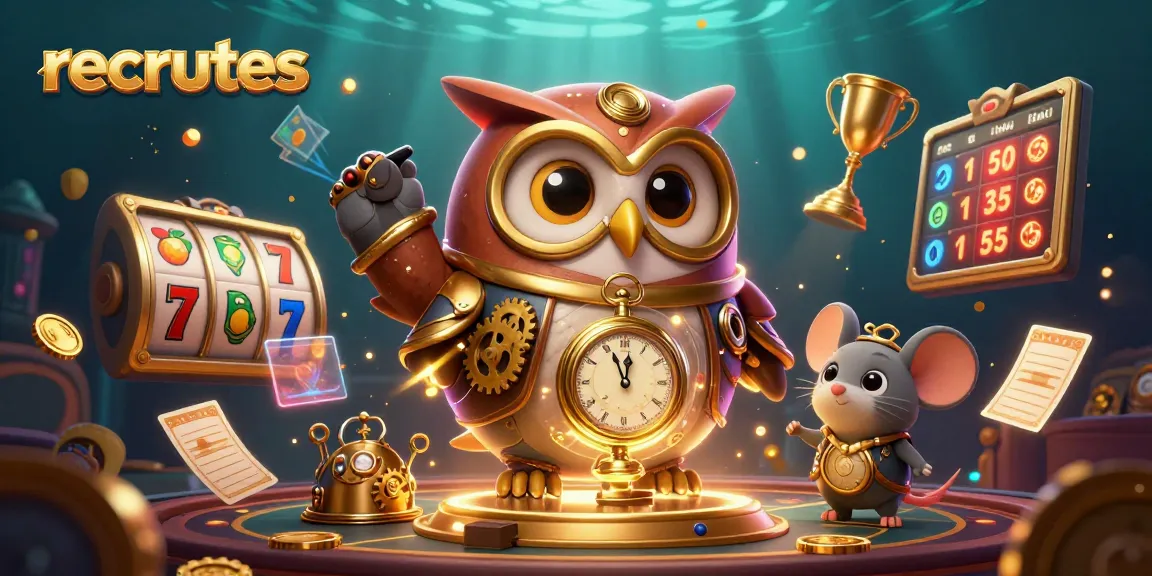 Experience thrilling wins at recrutes with this vibrant 3D casino illustration showcasing slots and jackpot excitement.