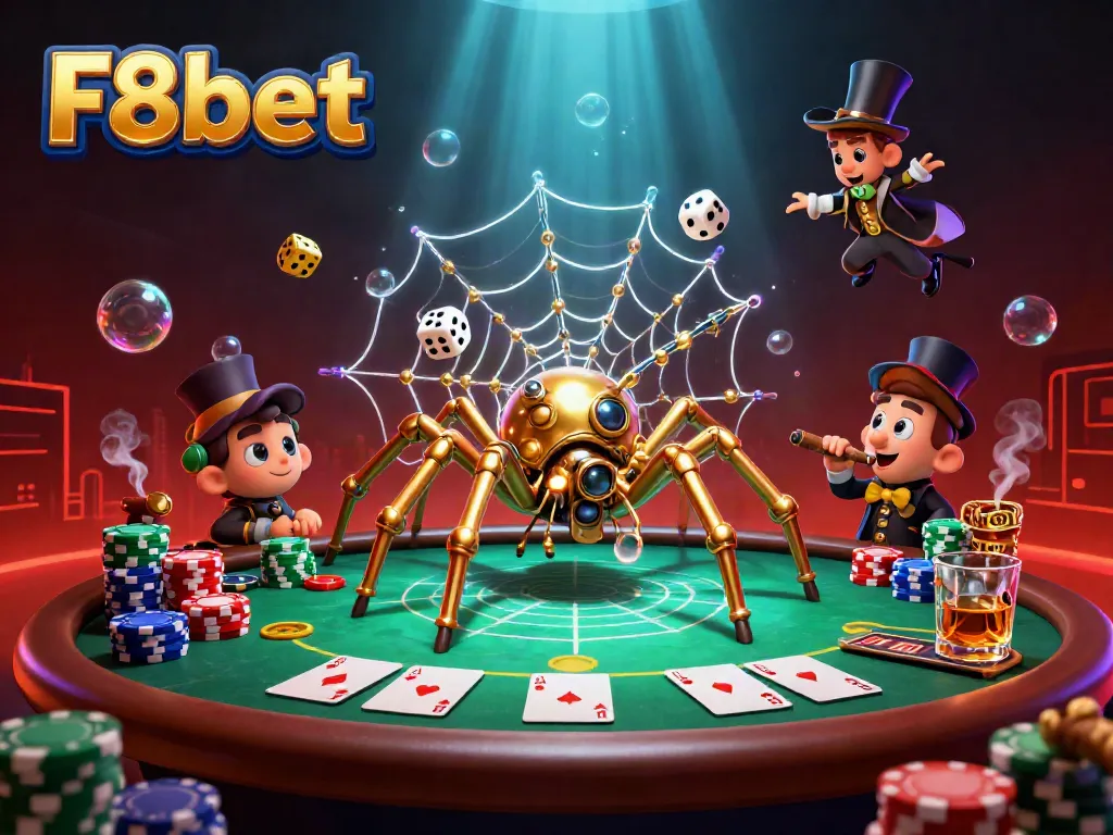 Experience thrilling poker adventures and strategies with F8bet's captivating 3D illustration.