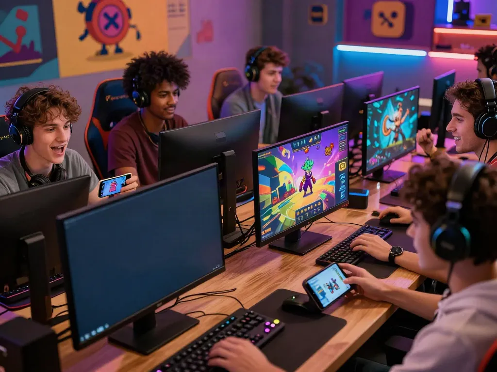 Engaged players exploring games on https://choinohu.vip/ in a lively online gaming environment.