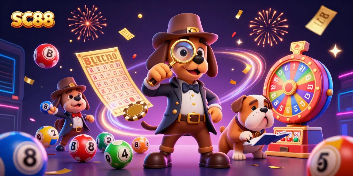 Engage in SC88's thrilling games as a detective unravels clues with lottery balls and poker chips.