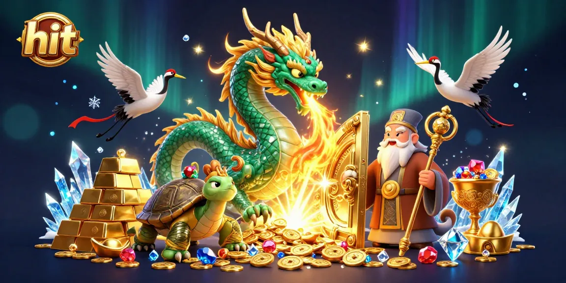 Experience the thrill of hitting big wins at HitClub with dragons, treasures, and vibrant casino elements.