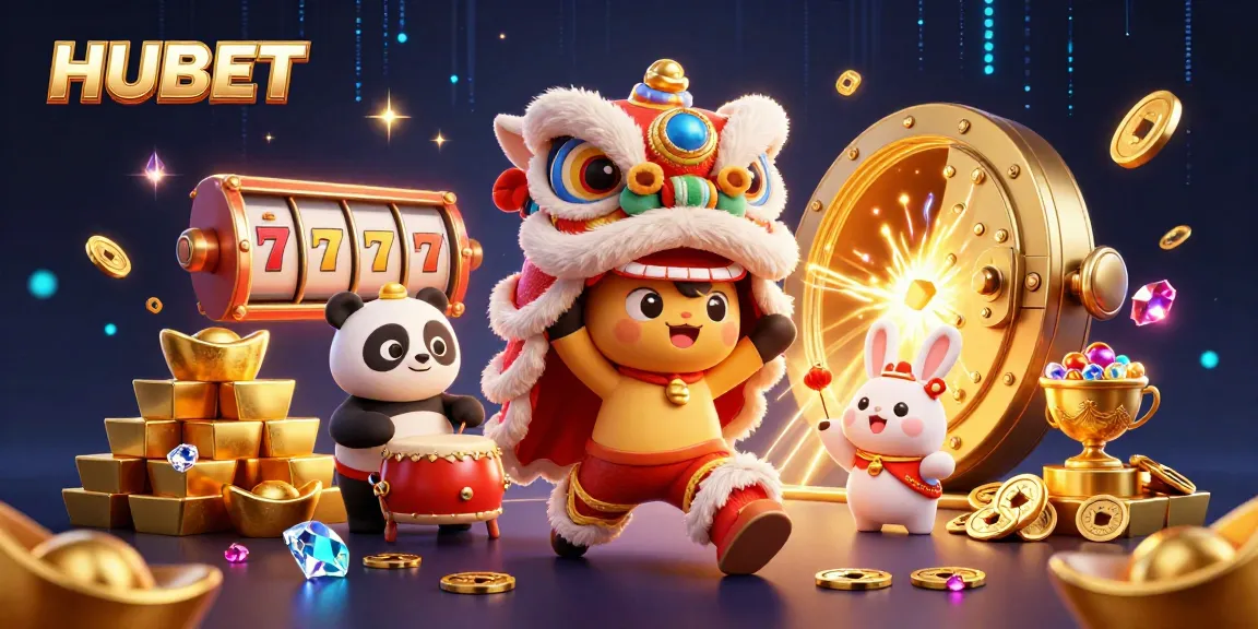 Experience the excitement of HUBET with a vibrant 3D illustration of a casino scene featuring dynamic characters.