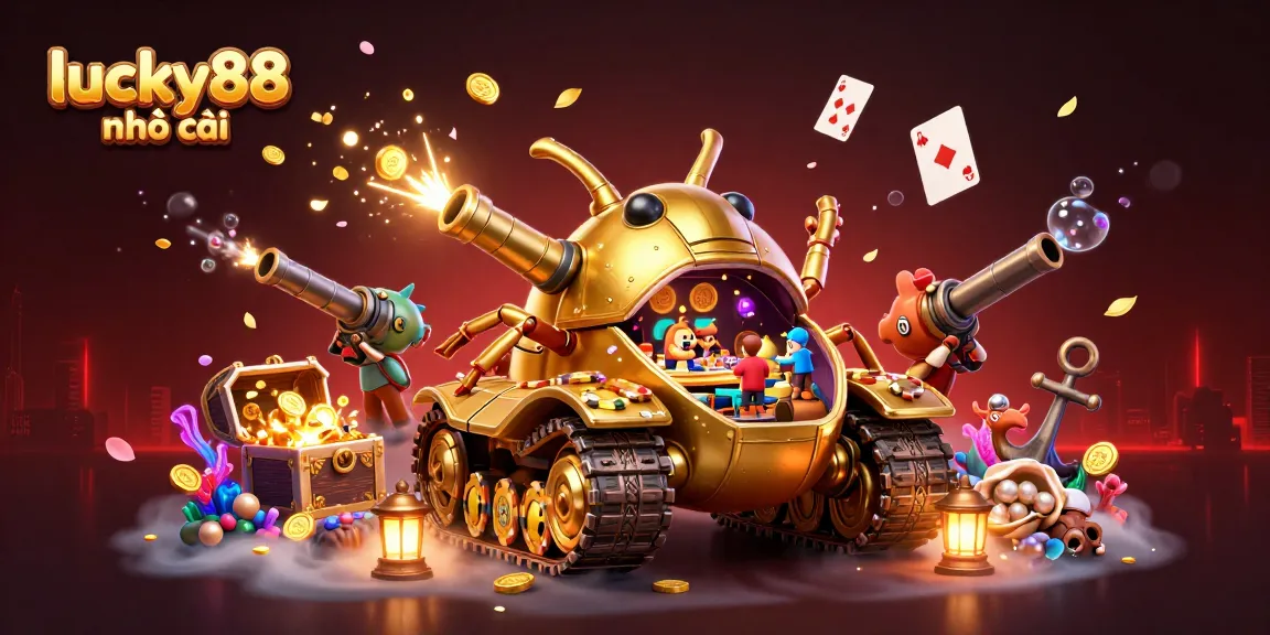 Experience thrilling gaming with lucky88 nhà cái in this vibrant 3D casino scene filled with dynamic visuals.