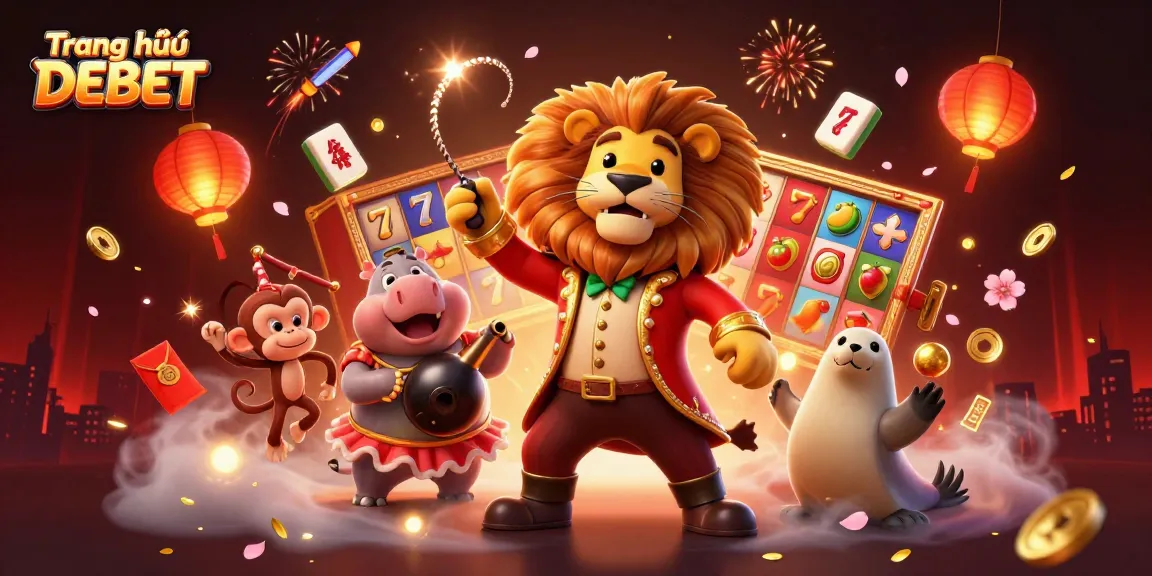 Win big with Trang chủ DEBET in this vibrant 3D illustration packed with casino excitement.