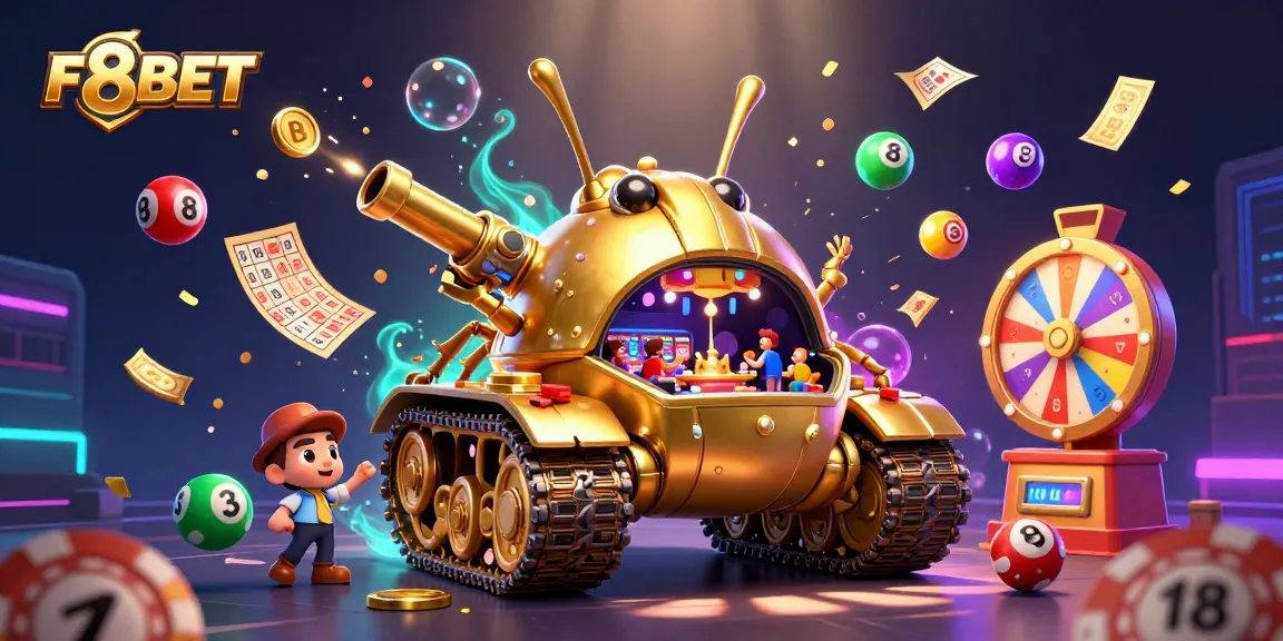 Experience the excitement of F8BET with vibrant casino elements and action-packed visuals.
