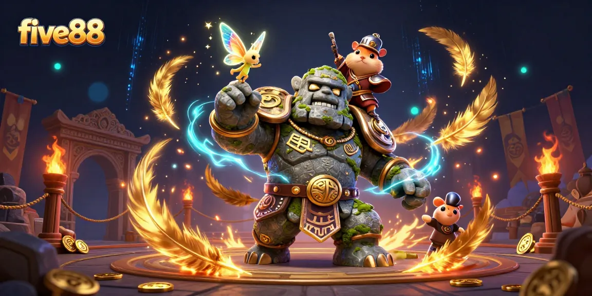 Engage with five88's exciting betting realm featuring colorful characters and dynamic gaming elements.