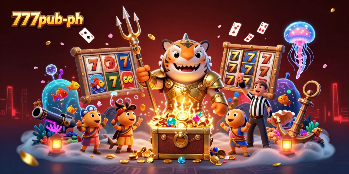Join the exciting world of 777pub-ph with a dynamic underwater casino scene featuring immersive elements!