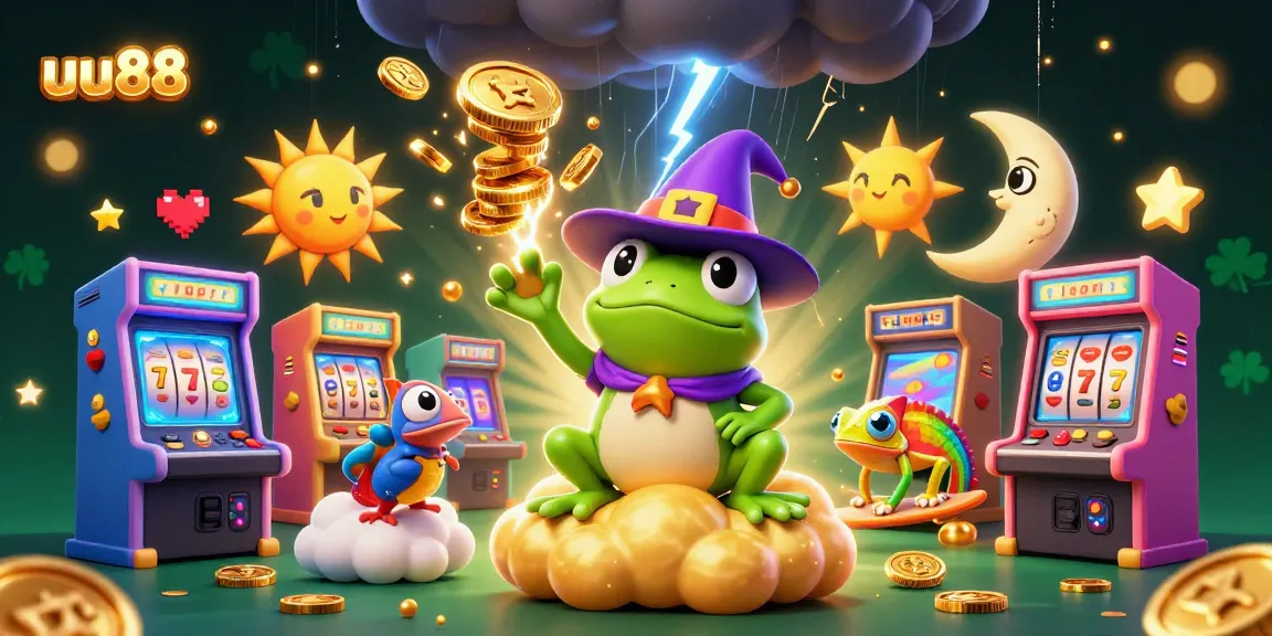 uu88 players engage with vibrant gold coin storms and exciting 3D gaming elements in a dynamic illustration.
