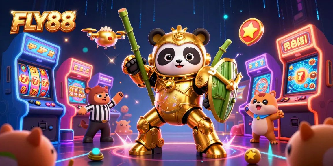 FLY88 showcases thrilling slots and casino games with vibrant characters and arcade energy.