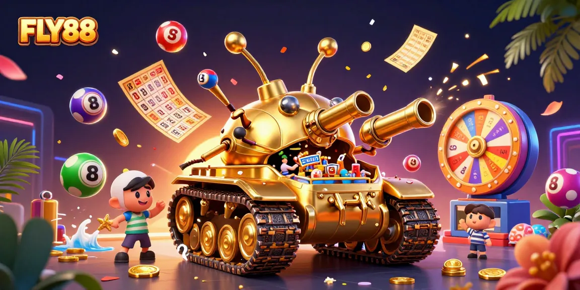 Engage in the thrilling experience of FLY88, featuring a dynamic casino illustration with exciting elements.