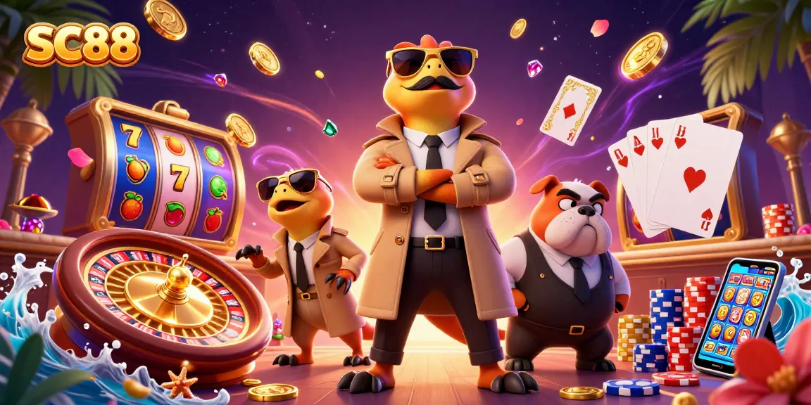 Join the fun at SC88 casino with cunning raptors trying to sneak into a VIP lounge.